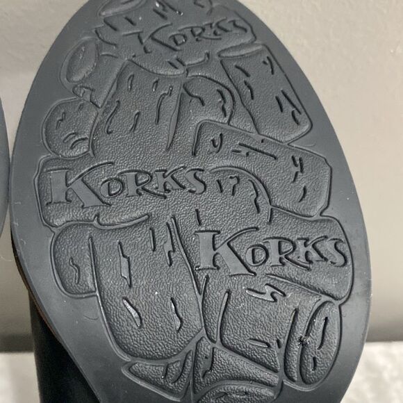 Kork-Ease Black Leather Ankle Booties Unique Charcoal Heels Size 8 - Picture 13 of 15